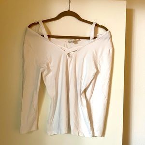 White Boston Proper Strappy Shirt